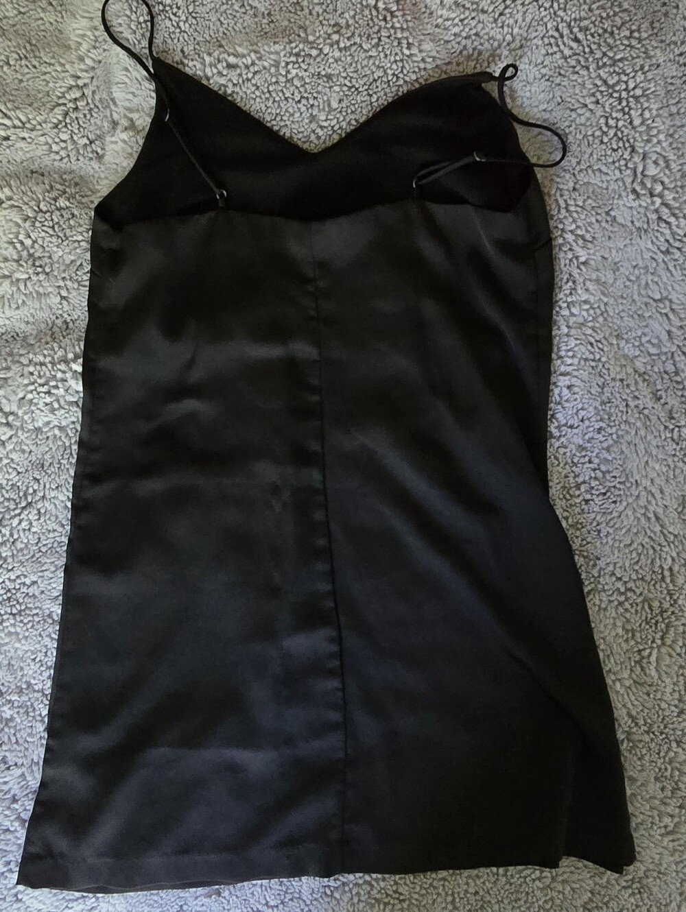 Dynamite Black Satin Mini Slip Dress